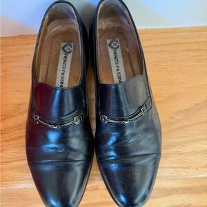 Black Leather Men's Loafers